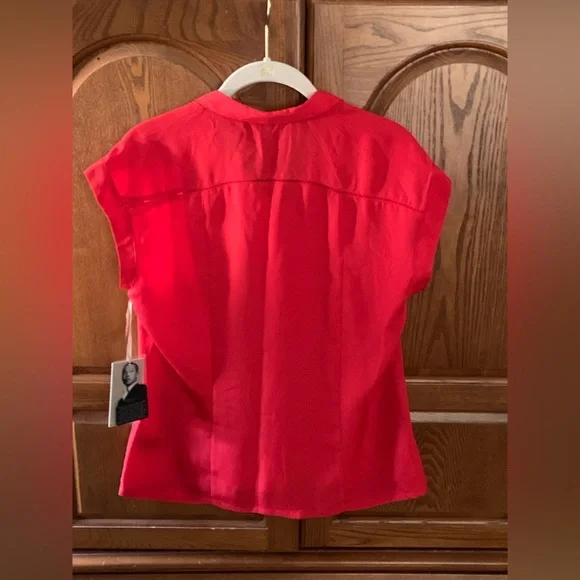 Jason Wu Red Pleated Blouse - Size M - NWT - Picture 2 of 4